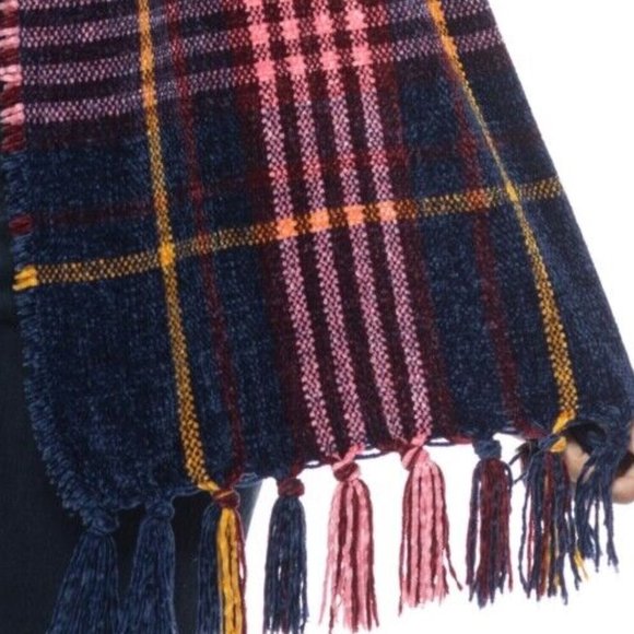 CHARTER CLUB Patterned Wrap Scarf - Navy- NWT - Picture 3 of 4